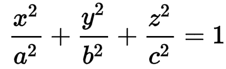 Equation for an ellipsoid